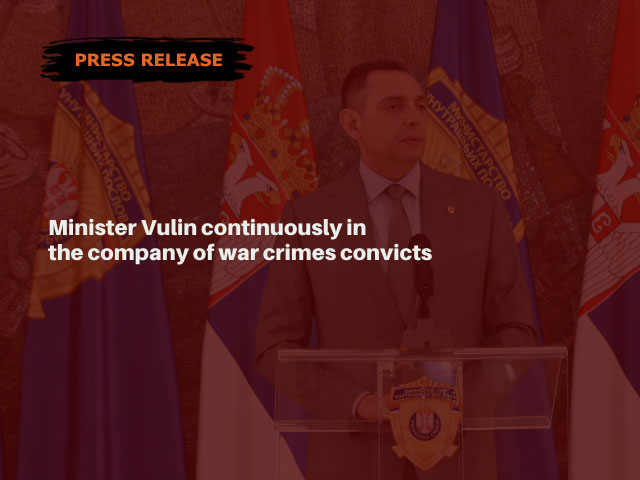 Press release: Minister Vulin continuously in the company of war crimes convicts