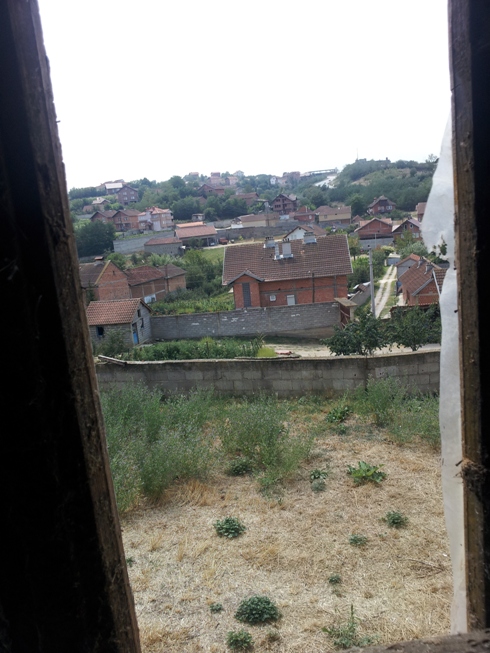 View from the window of Ismet Gashi's house, of the hill where 549th MtBt opend fire from